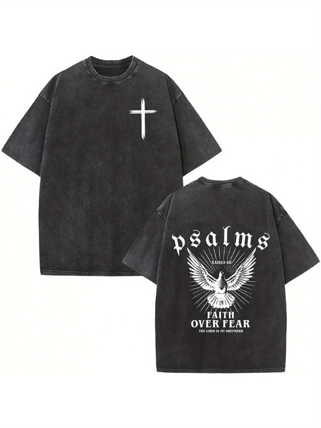 

Псалом 27:1 Двусторонний принт с крестообразным узором, мужская футболка, топ с короткими рукавами, уличная одежда