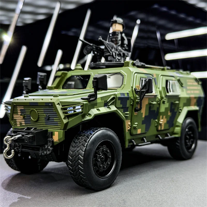 

1:20 Alloy Military Explosion Proof Car Model Diecasts Metal Off-road Vehicles Tank Armored Car Model Sound Light Kids Toys Gift