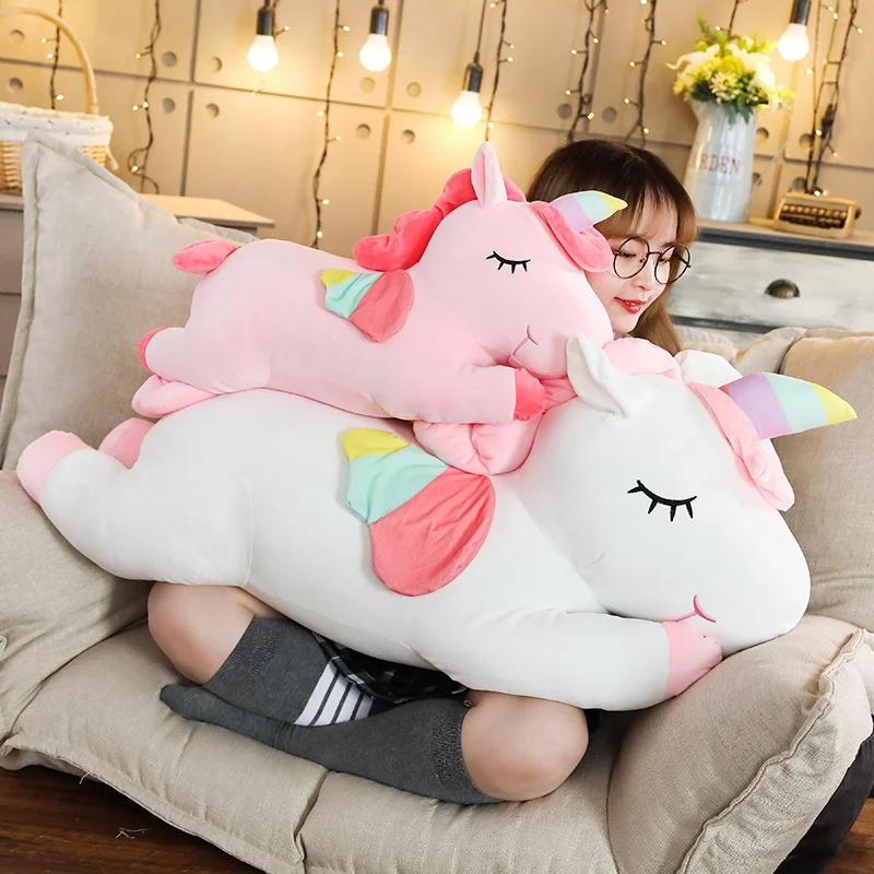 NEW Kawaii Giant Unicorn Plush Toy Soft Stuffed Unicorn Soft Dolls Animal Horse Toys For Children Girl Pillow Birthday Gifts