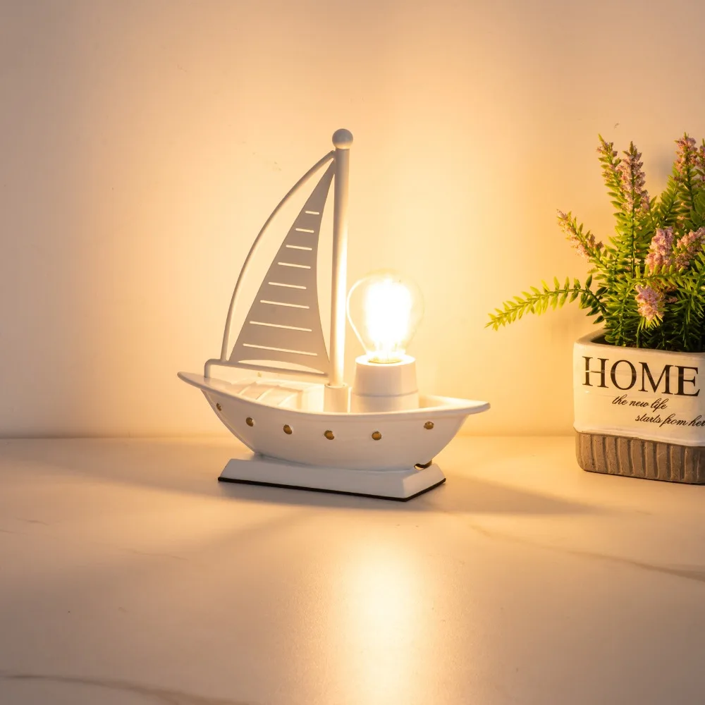 Creative Table Lamp Sailboat Lighting Decoration Bedroom Living Room Atmosphere Night Lights