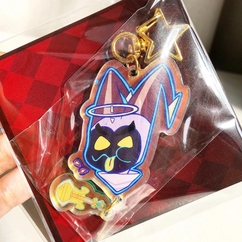 In Stock Anime Hazbin Hotel Alastor Angel Dust Addiction Husk Niffty Vox Adam Lucifer Hask Blitzo Cosplay Acrylic Keychain Gifts view 2