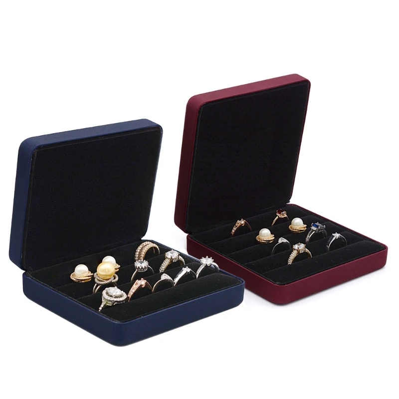 Ring-Organizer, kleine Box, tragbare Ring-Aufbewahrungsbox, mehrere Ringhalter für Schmuck, passend für Reisen zur Hochzeit,