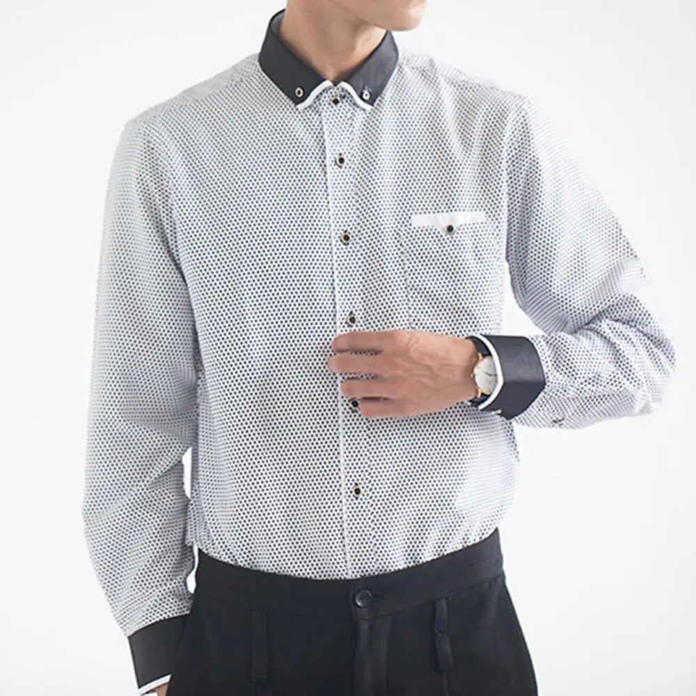 

Men's White Shirt Long-sleeved Non-iron Business Professional Work Collared Clothing Casual Suit Button Tops Casual S-5XL