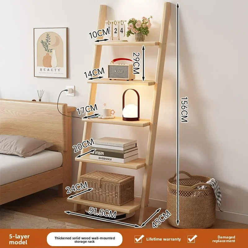 

Exquisite Household GoodsSimple Multi-layer Trapezoidal Wall Frame Integrated Solid Wood Floor Rack Storage Rack Flower Stand