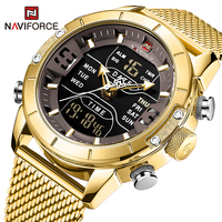 NAVIFORCE Men Watch Luxury Brand Sports Quartz Wristwatch Stainless Steel Waterproof Digital Male Chronograph Relogio Masculino