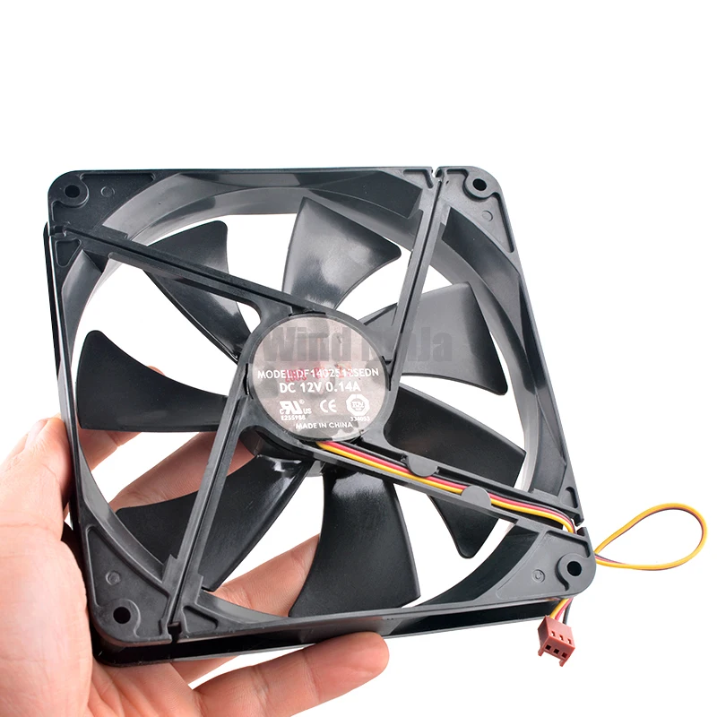 (2pcs) 14cm X 140mm X 25mm DC12V 0.14A 3-Pin 1000RPM Cooling Fan for Computer Chassis CPU Power Supply Suitable