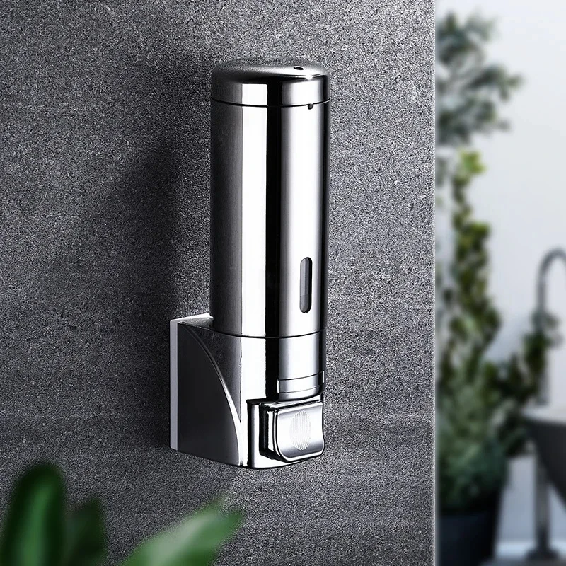 Stainless Steel Soap Dispenser Wall Mounted Kitchen Accessories Bathroom Shampoo Shower Gel Dispenser Container Bottle Bathroom
