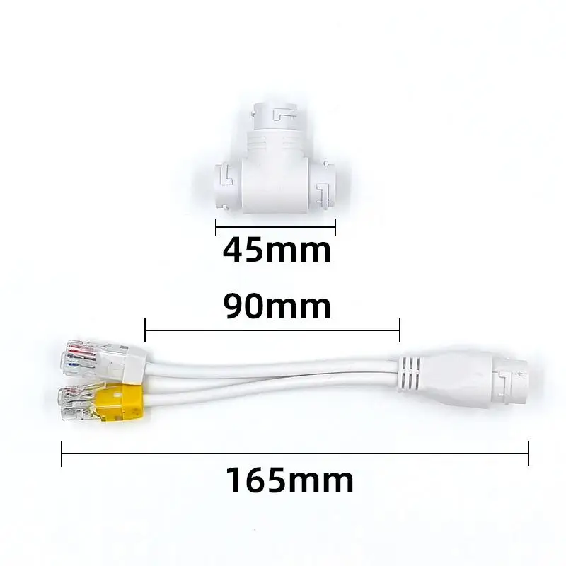 3 Way RJ45 Ethernet POE Splitter 2 In 1 Anti-corrosion POE Adapter for Outdoor Surveillance CCTV IP Camera System