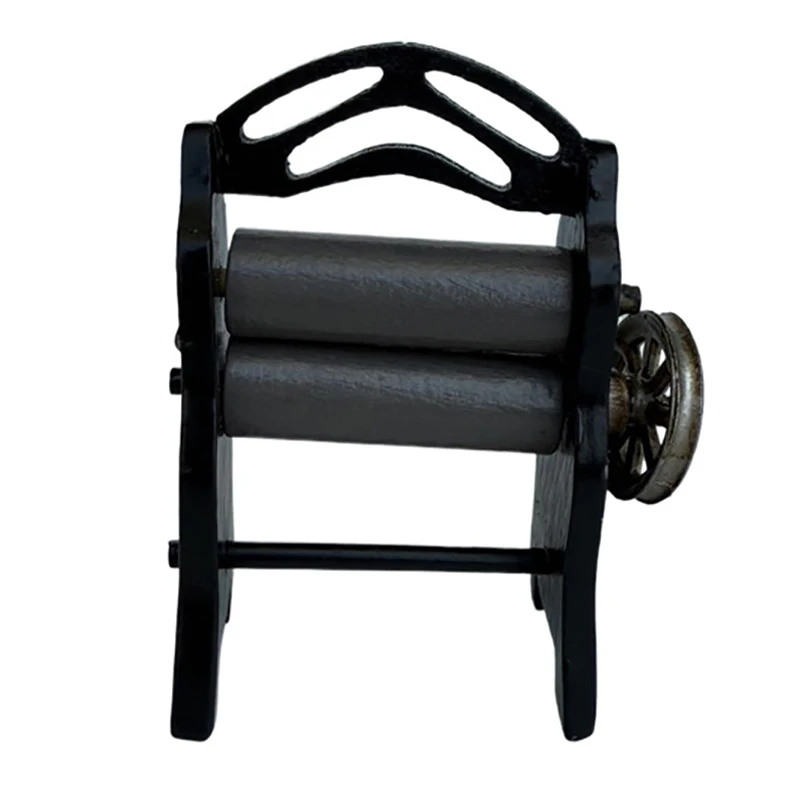 1Pc Poppenhuis Miniatuur Zwarte Handbediende Meelmolen 1:12 Mini Simulatie Poppenhuis Keuken Model Decor Speelgoed Accessoires