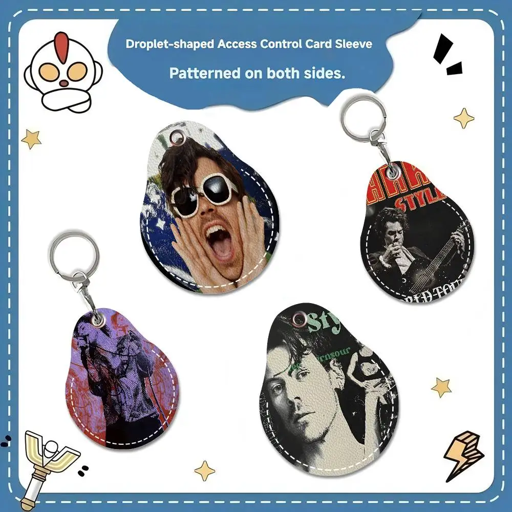 مغني البوب الشهير H-Harris_Styles سلاسل المفاتيح المستديرة للنساء بولي Leather الجلود الفراغات حلقات المفاتيح مثالية لهدايا العيد ومفضلات الحفلات #1