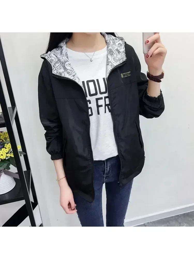3XL ฤดูใบไม้ร่วงใหม่ผู้หญิงคู่เสื้อแจ็คเก็ตสั้นเสื้อ Oversize หญิง Outwear เสื้อผ้าแฟชั่น Basic Lady Windbreak