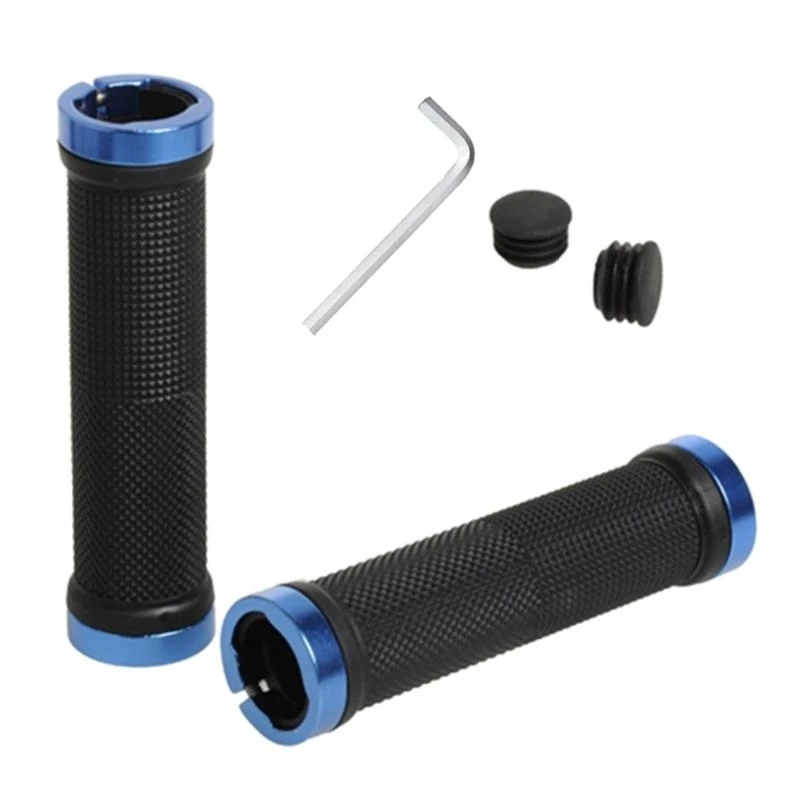 

652F 2Pcs Bicycles Handlebars Grip Soft Rubber Cover Bikes Handle Grip Cover Antislip Cyclings Handlebars Grip with End Plugs