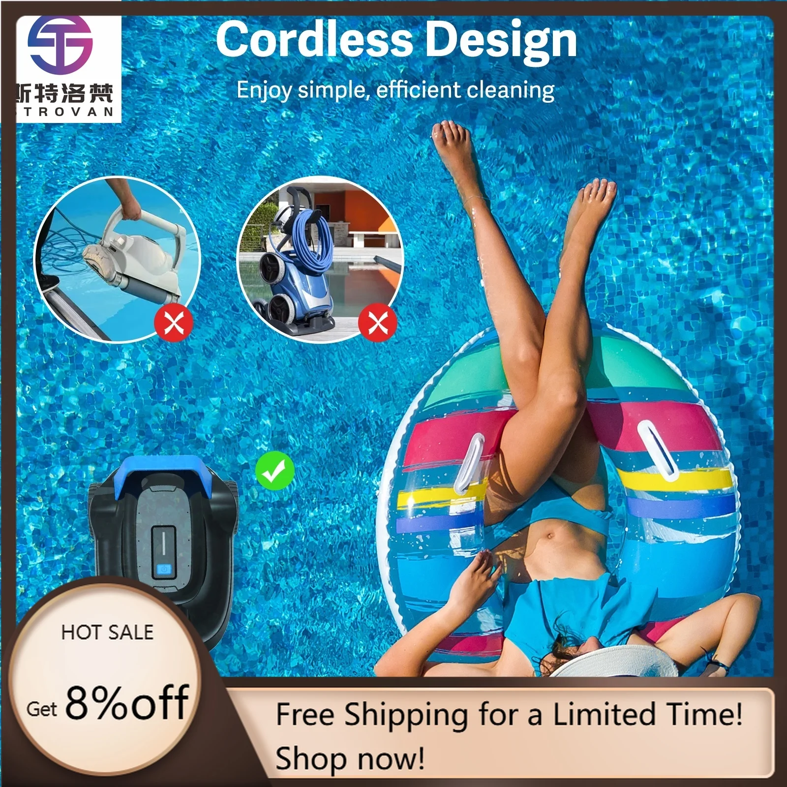 

STLF Advanced Intelligence Intelligent Cordless Dirt Suction Robot for Swimming Pool Automatic Cleaning Equipment