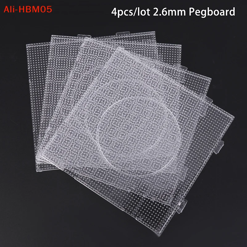(HB05)4Pcs 2.6MM Beads Pegboards Board For Perler Tool Fuse Beads Square Jigsaw Puzzle Template Children Educational Toys DIY