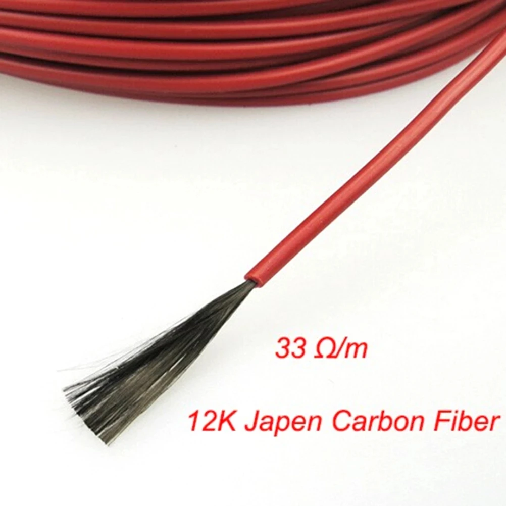 1Roll100M 12K 33Ohm Farm Heat Preservation Box Heating Floor Heating Cable System 3.0mm Carbon Fiber Wire Floor Silicone Hotline