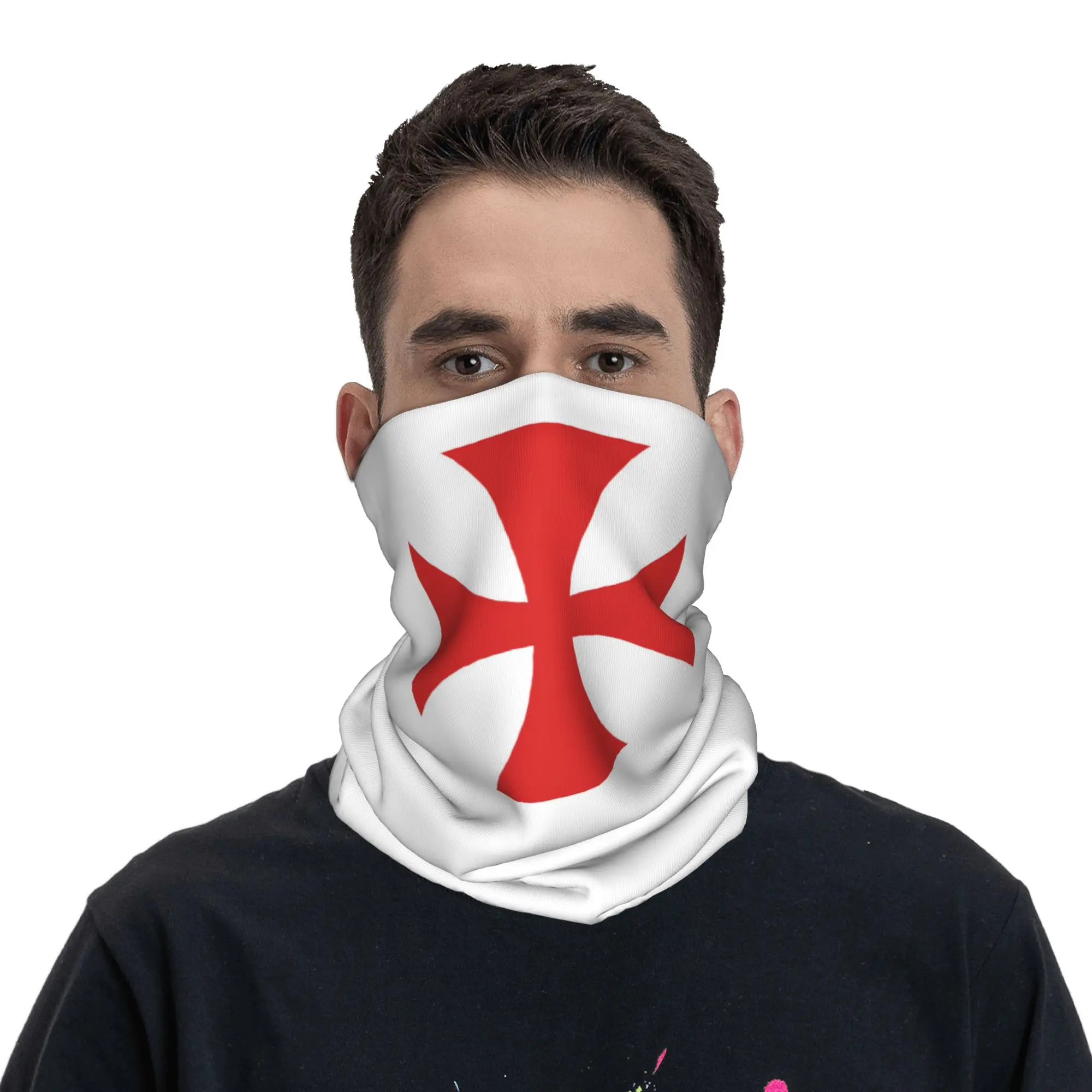 Templar Shield Cross Medieval Warrior Sword Knights Templar Deus Vult  Bandana Neck Gaiter Printed Wrap Scarf Headband Cycling