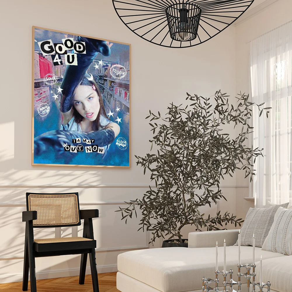 Piosenkarka O-Olivia fajne R-Rodrigo DIY plakat samoprzylepny biały papier drukuje plakaty grafika Vintage malarstwo dekoracyjne