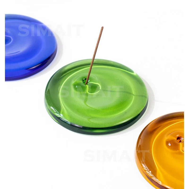 Glazed Thread Incense Plug Base, Incense Plate, Incense Tray, Home Desktop Ornament