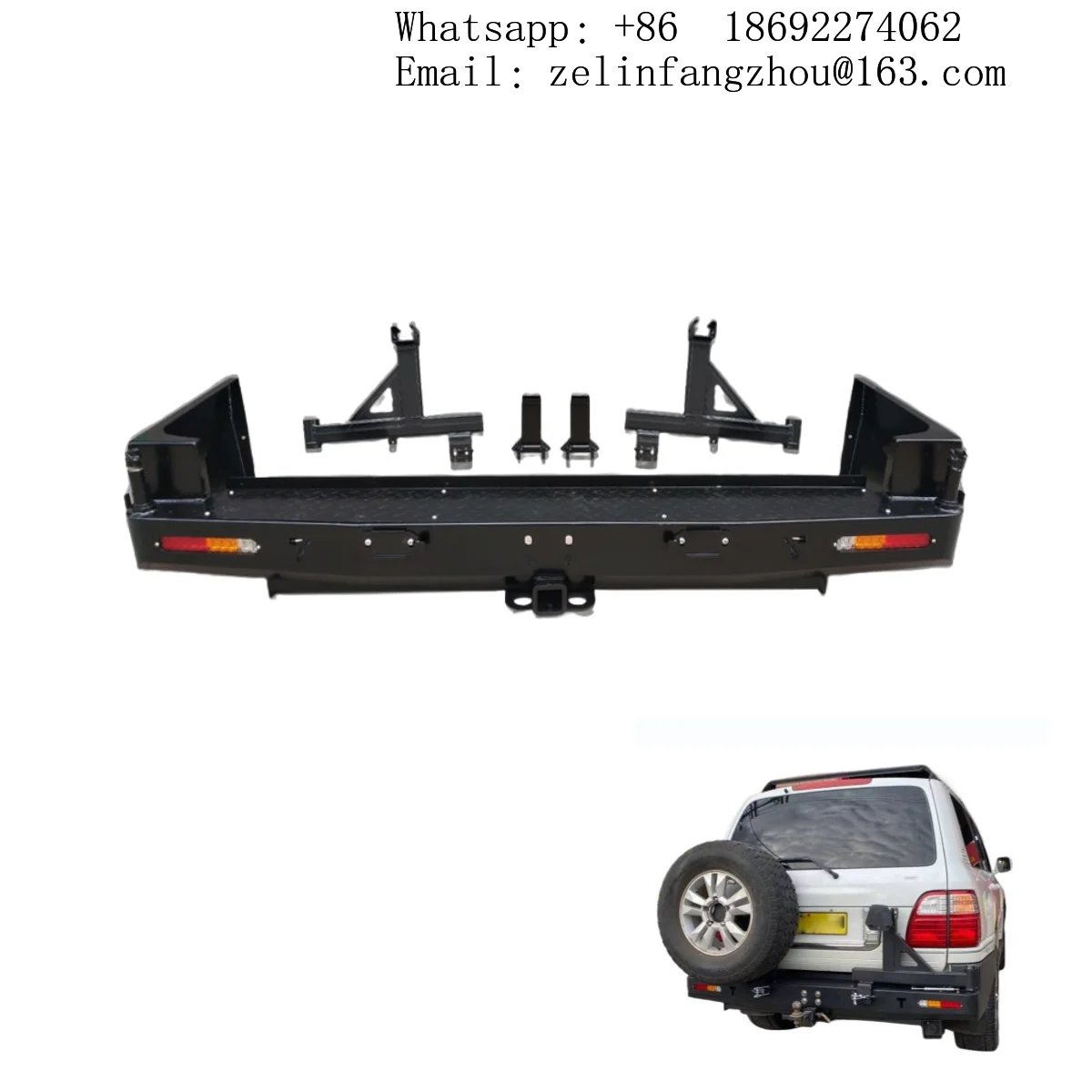

Steel Rear Bumper QK Body Kit For Lexus LX470 Toyota LC100 Fog Light Cutouts Bolt-On 1 Year Warranty Brand New