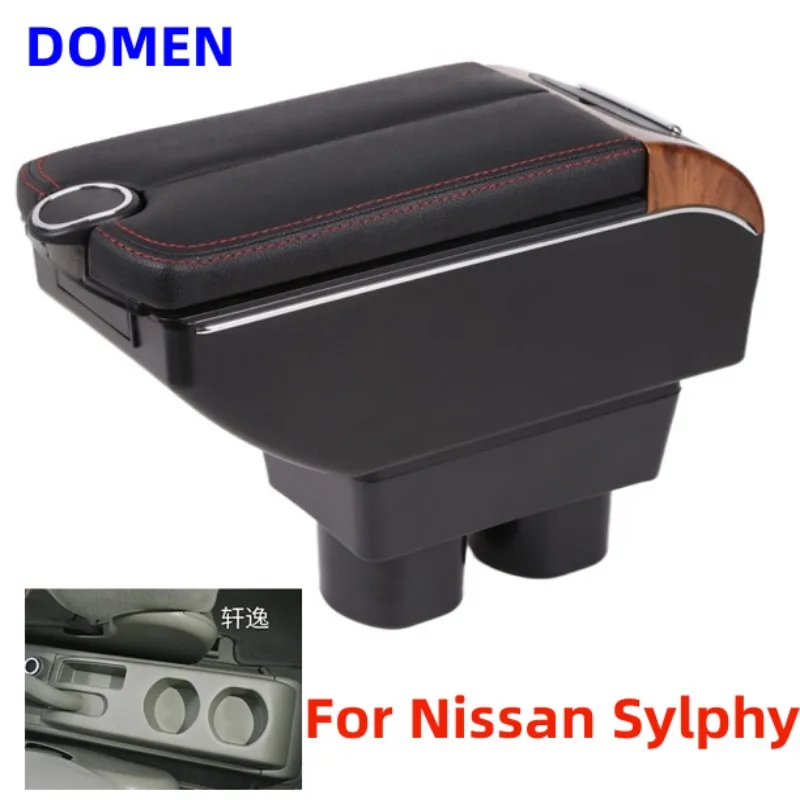 New For Nissan Sylphy armrest box for Nissan Tiida car armrest Versa Tiida Latio armrest box Dual Layer USB Charging