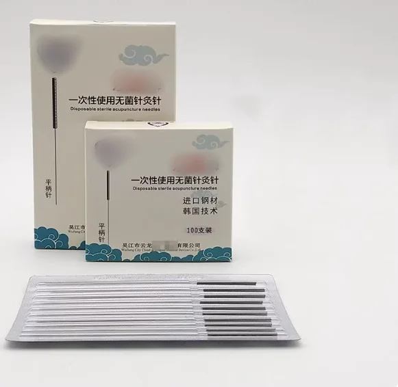 100pcs/box Disposable acupuncture needle sterile needle Chinese medicine sweat needle flat handle needle