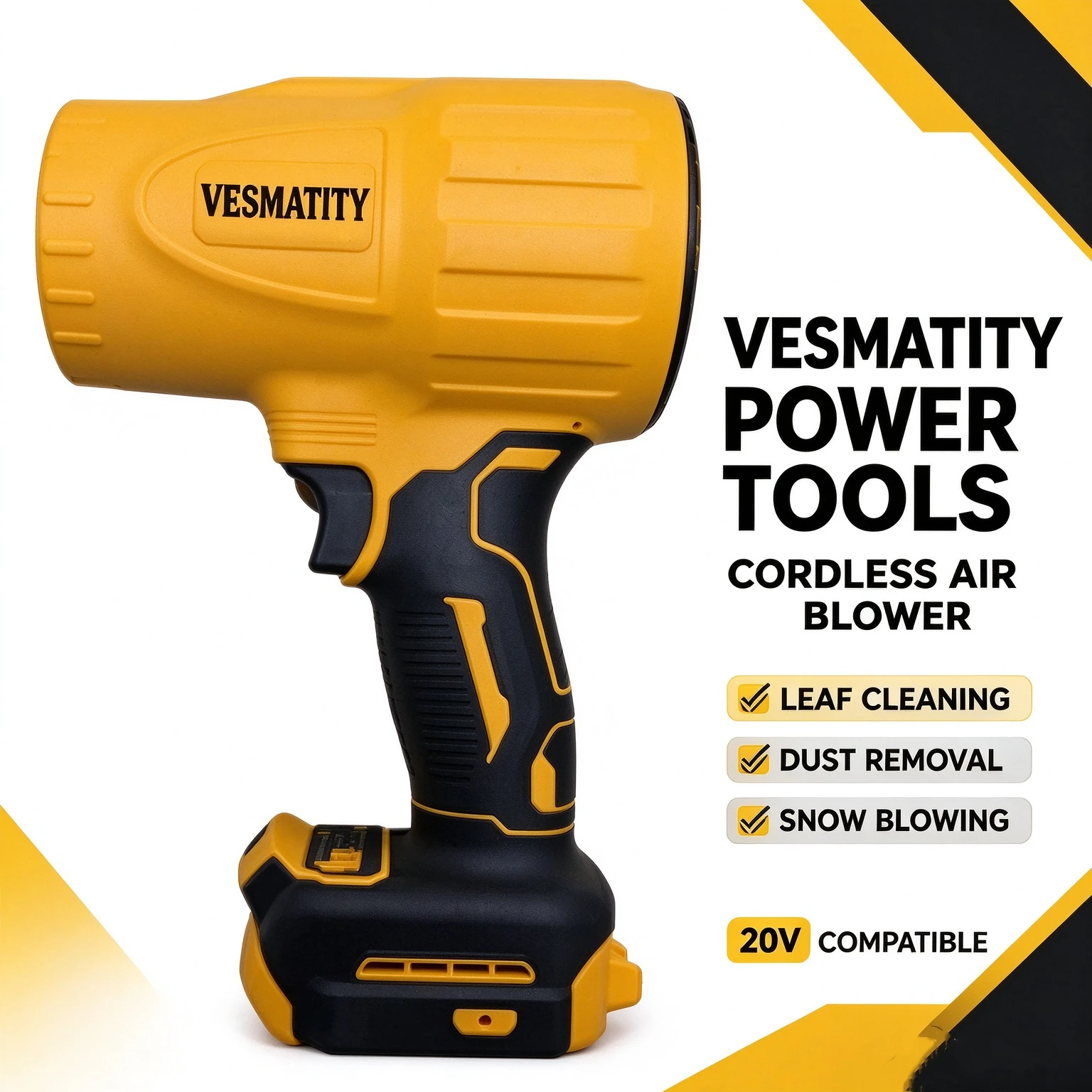 20V Brushless Turbo Leaf Blower Wireless Handheld Dusting Tool Portable Air Blower for Garden Leaves Sweeping Dust Removal