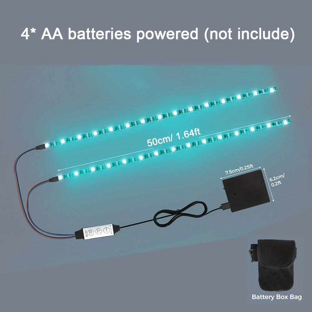 RGB Led Strip Lights for Scooter and Bicycles Safety Warning Lights, Battery Powered Lights for Night Riding Outdoor Racing