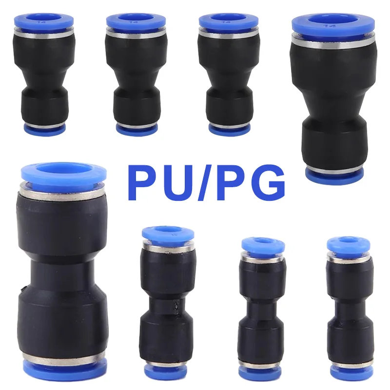 4/6/8/10/12/14/16mm PU PG Pneumatic Fitting Quick Push in Straight Gas Coupling Air Hose Tube PG PU Pneumatic Fitting Connector