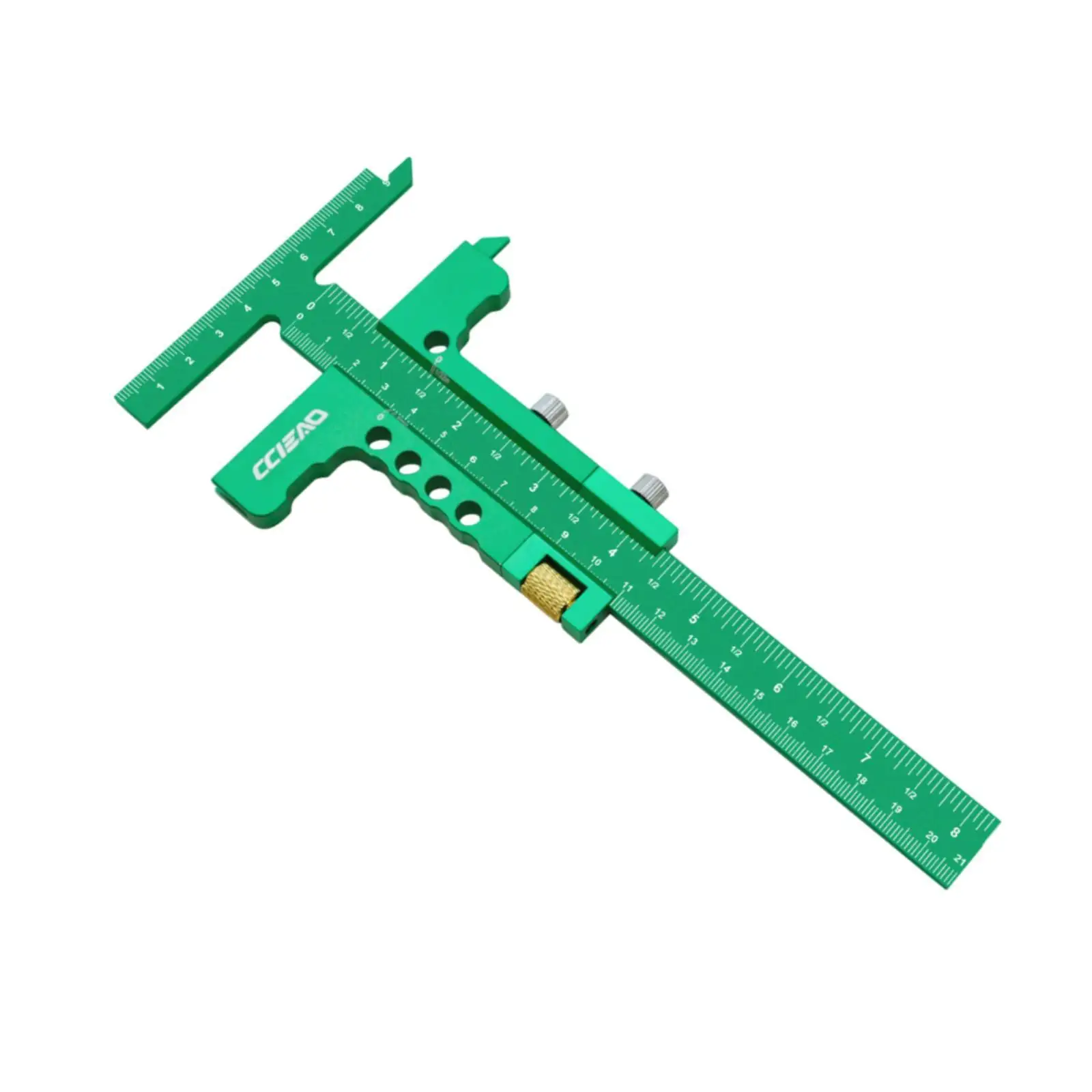T Shaped Marking Ruler Versatile Accurate 9 inch Length Accessories Aluminum Alloy Green Woodworking Scriber Marking Line Ruler