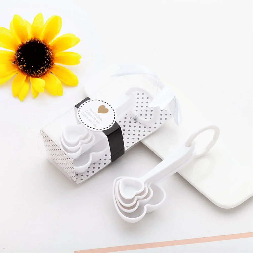 

Heart-Shaped Measuring Spoon Plastic Dessert Spoon For Coffee Tea Cappuccino Ice Cream Milk Stirrer Home Restaurant