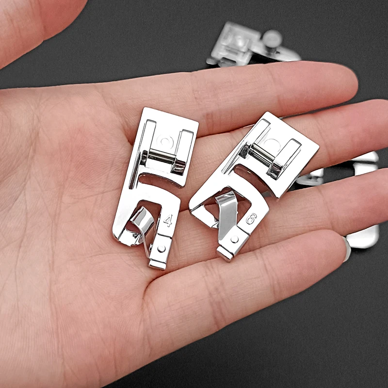 6pcs Sewing Accessories Rolled Hem Feet 4/8 6/8 8/8 and 3/4/6mm Sewing Machine Presser Foot Set Domestic Sewing Tools Essential