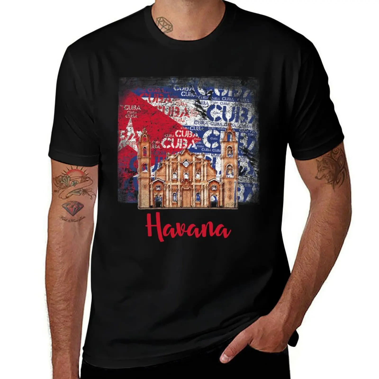 Cuba Havana Cathedral I Cuba T-Shirt Work Comfort for Men T-Shirt