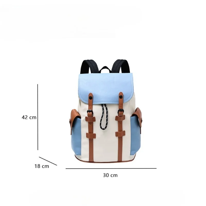 Neuer modischer Herrenrucksack, großer Reiserucksack für Männer, Patchwork-Leder-Klapprucksack, Laptop-Tasche, Herren-Tagesrucksack, Schultasche – Detail 1