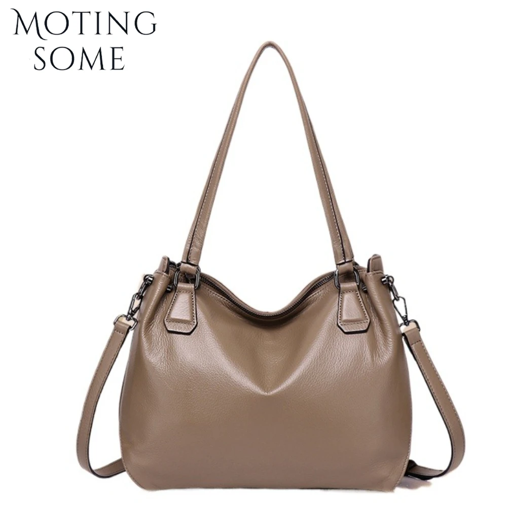 

Motingsome 100% Real Cowhide Bag Woman Shoulder Handbag Large Capacity Hobos Lady Fashion Retro Daily Purse Messenger Bags 2025