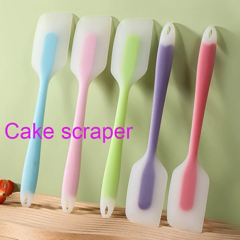 Silicone Cake Scraper Semi Transparent Non Stick Cake Cream Large Spatula Cooking Pastry Scraper Mold Kitchen Baking Accessories