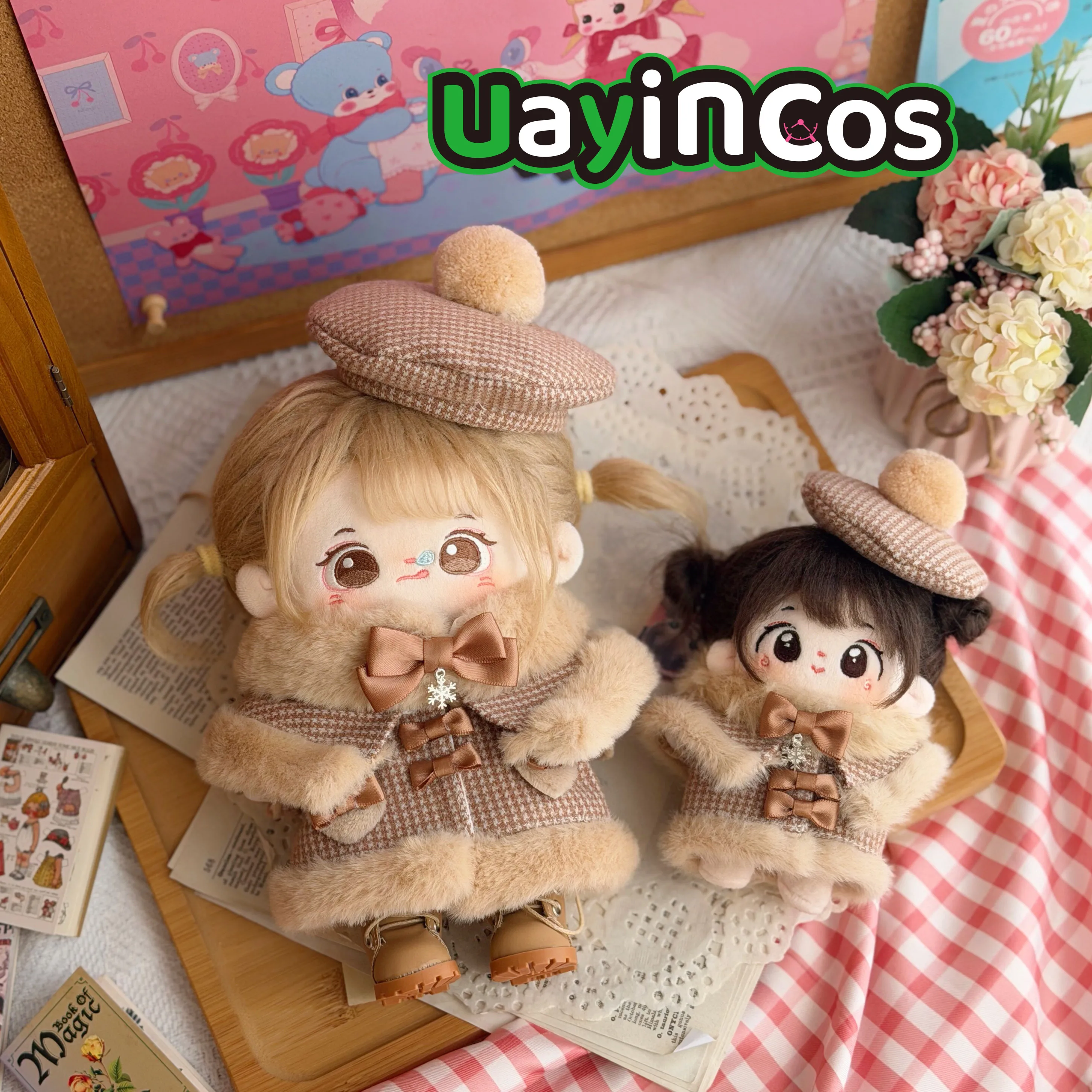 

10cm 20cm Doll Clothes Cloak Coat Strawberry Apple Boots Winter Clothing Costume Suit Accessories Anime Figure Game Toy Kids G