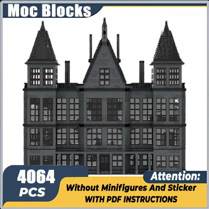 

4064 шт., сцена кино, Мэльфой, садиба, строительный блок, модель с видом на улицу, сборка кирпичей, игрушка «сделай сам» для детей, подарок MOC-61644