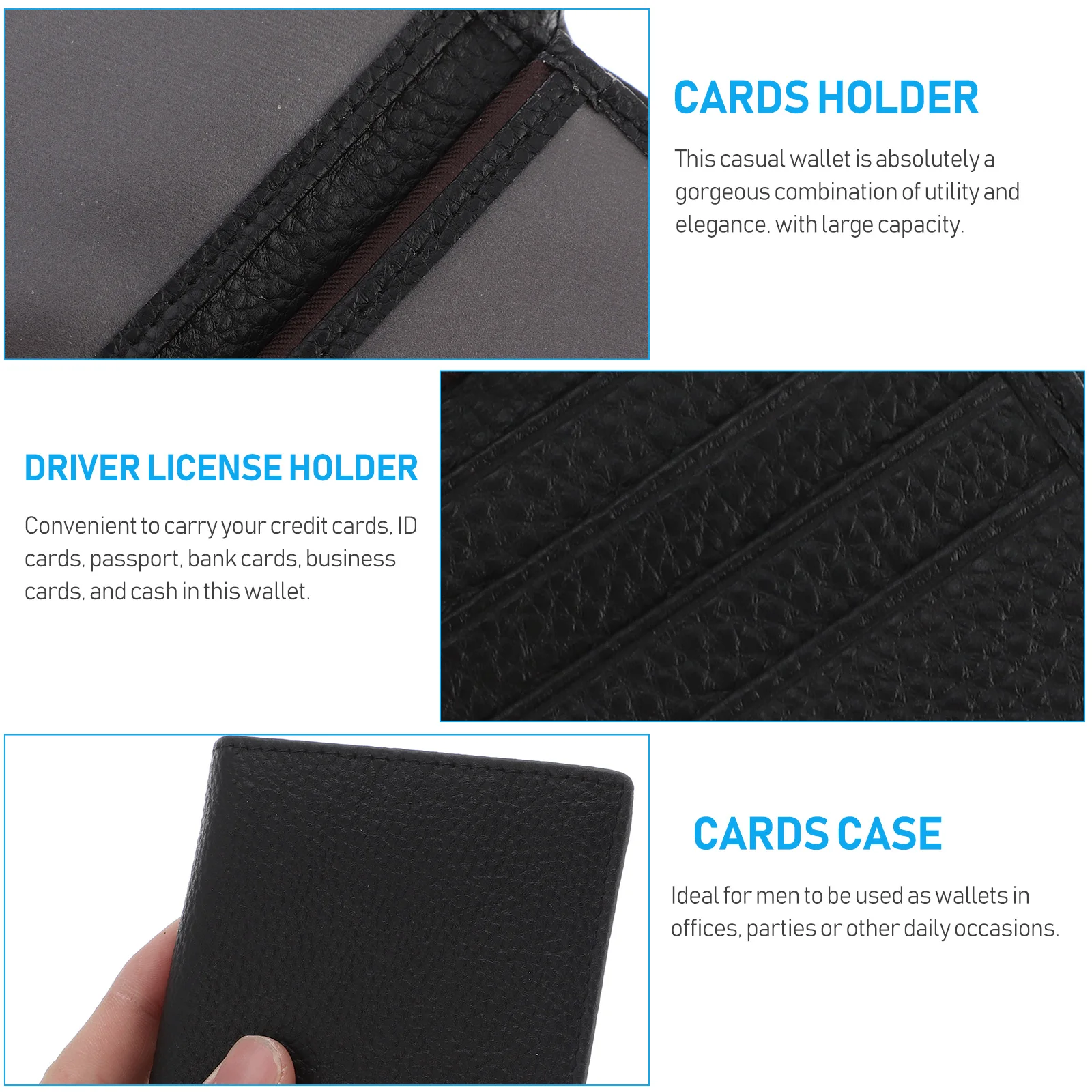 Multi Organizer Wallet For Men Large Capacity Credit Id Cards Holder Business Cards Pouch Office Party Daily
