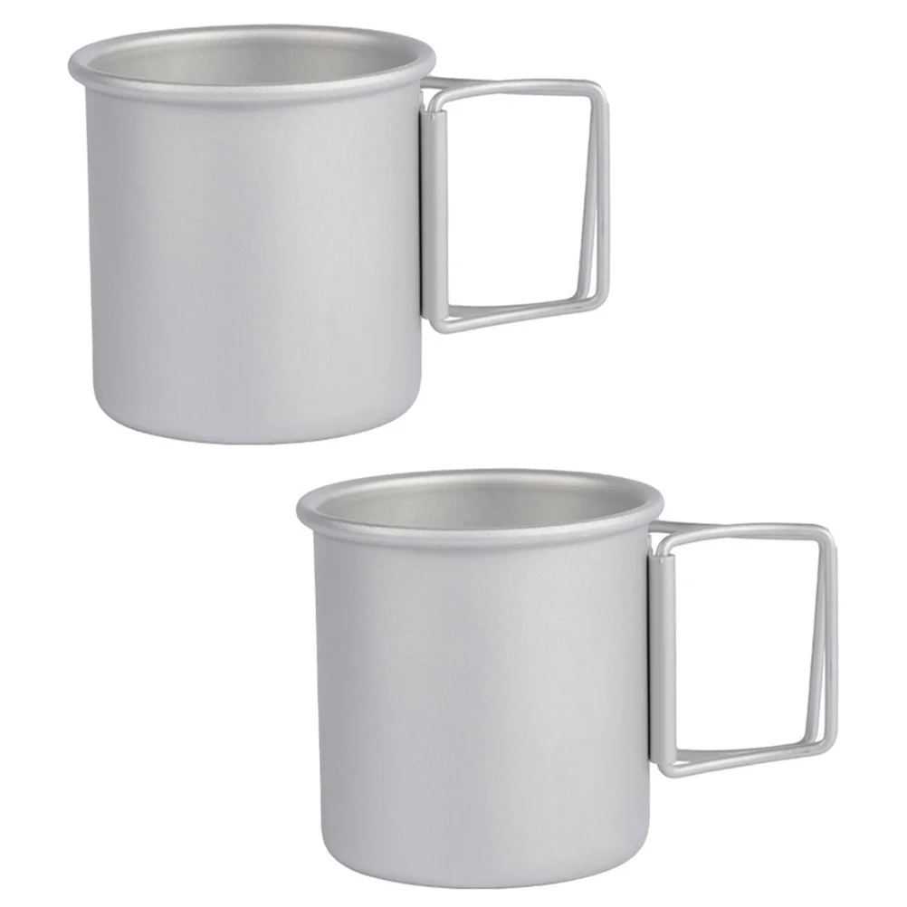 

2Pcs Aluminium Alloy Foldable Cups Portable Water Mugs Lightweight Camping Outdoor Beverage Coffee Beer Drinking Cups