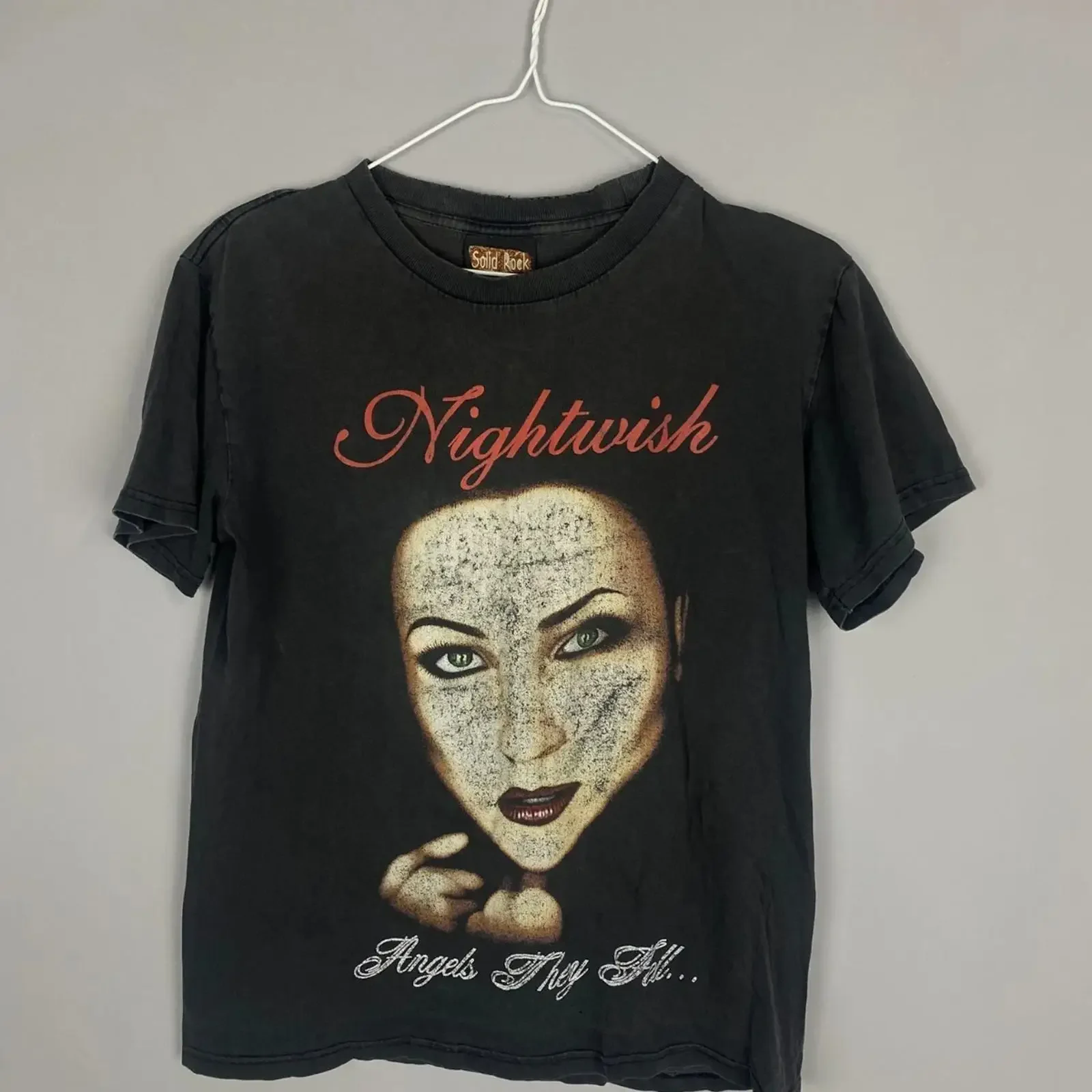 Camiseta vintage Nightwish quot Angels They Fall, estilo vintage lavado, ropa de diseñador cómoda y a la moda, top para uso diario