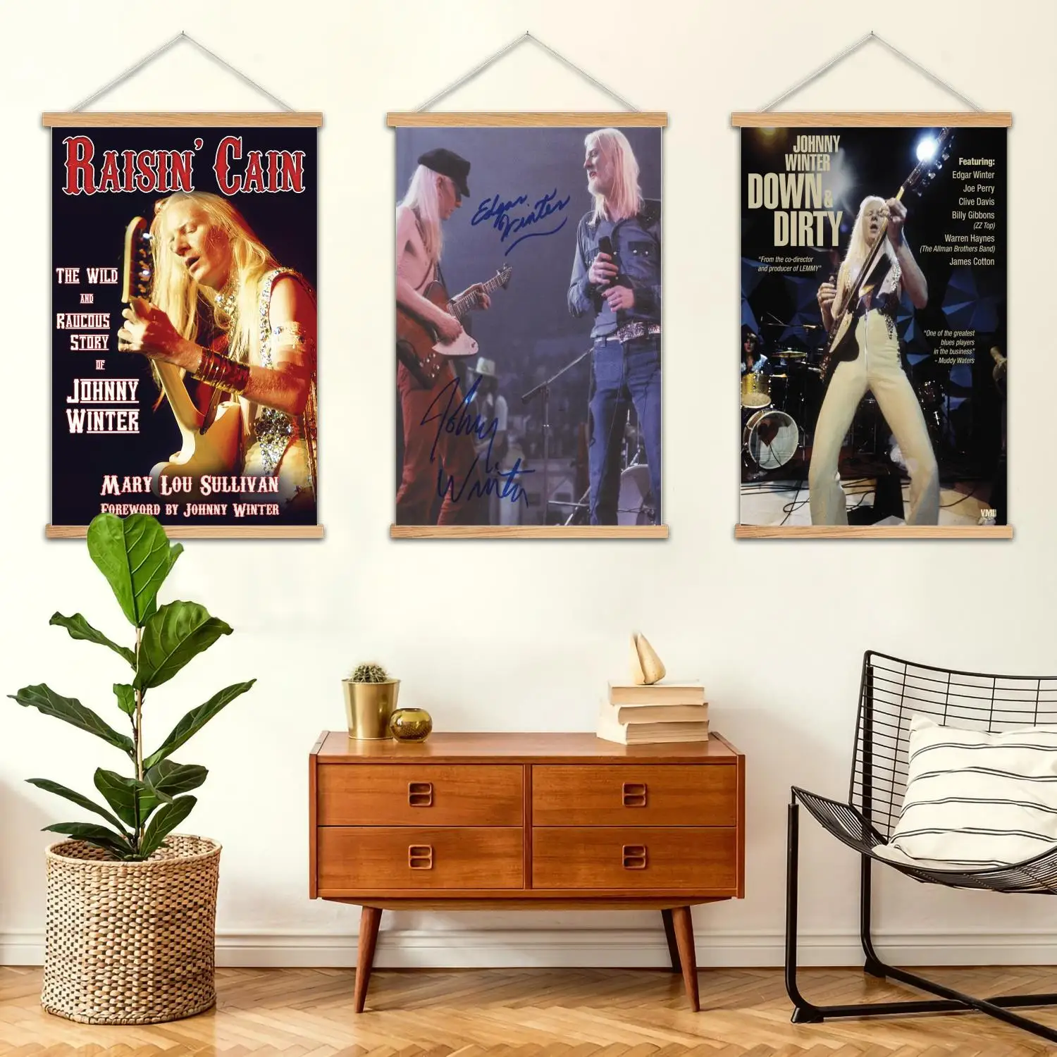 Johnny Winter Framed Wall Painting Canvas Art Poster and Wall Art,  Modern Family, Bedroom Decor, Posters,Decorative painting