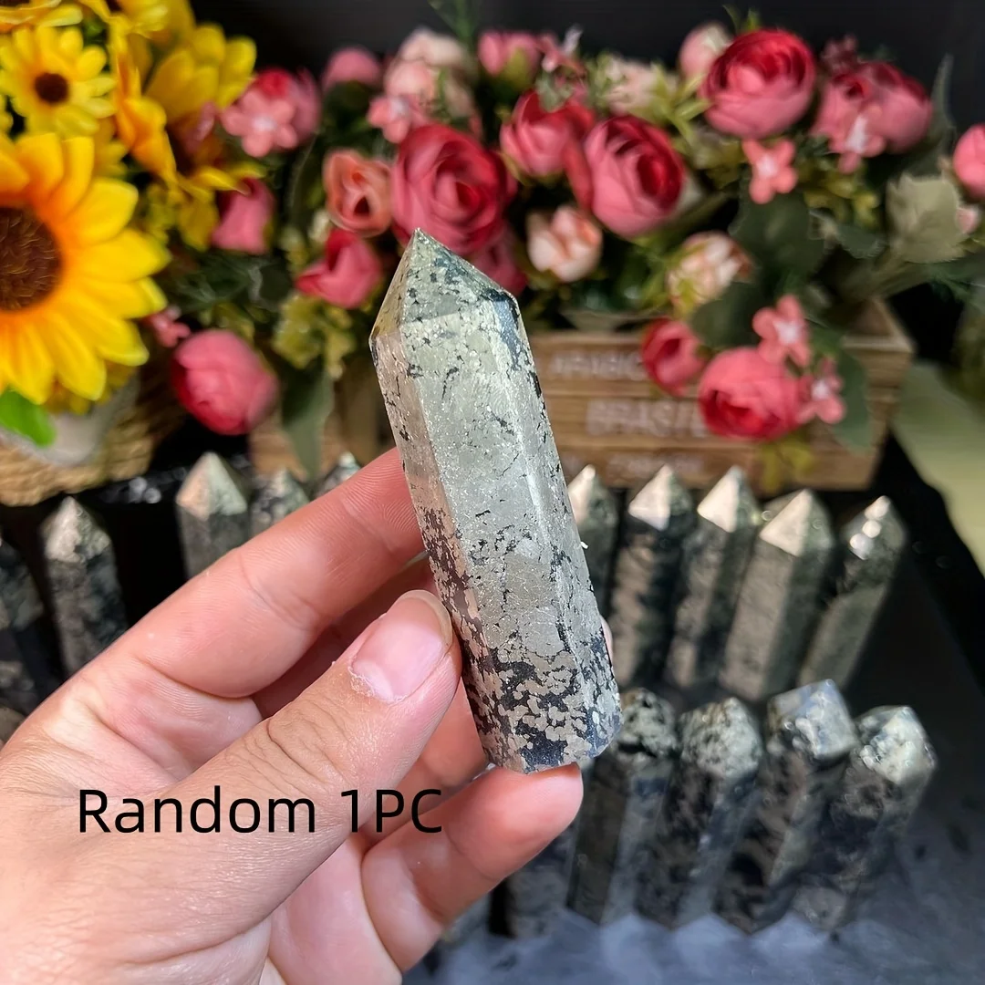 Natural Pyrite Tower, Crystal Energy Tower, Spiritual Energy Quartz Chakra Magic Column - Home Decor, Holiday Gifts