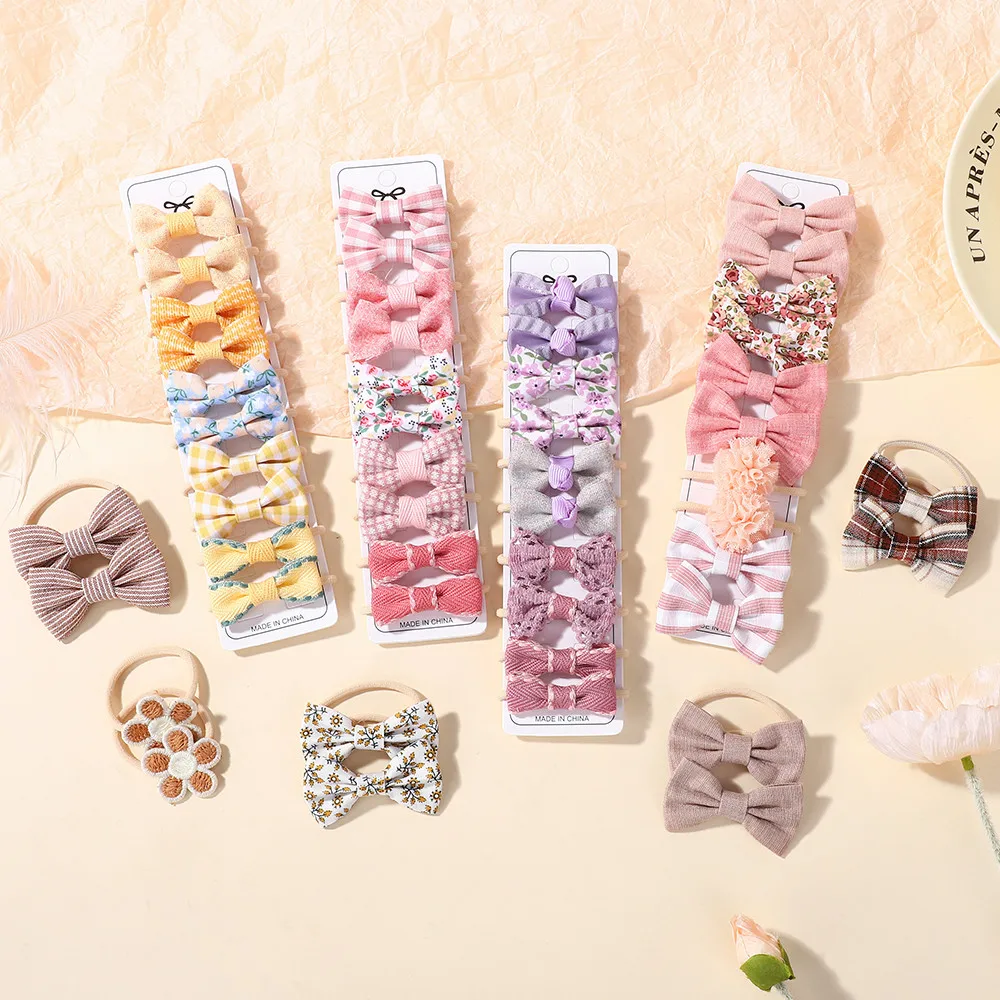 20 قطعة أطفال بنات العلاقات الشعر الانحناء شريط مطاطي مرن الشعر حبل اللثة زهرة صغيرة أفخم الكرة Scrunchies الأطفال إكسسوارات الشعر