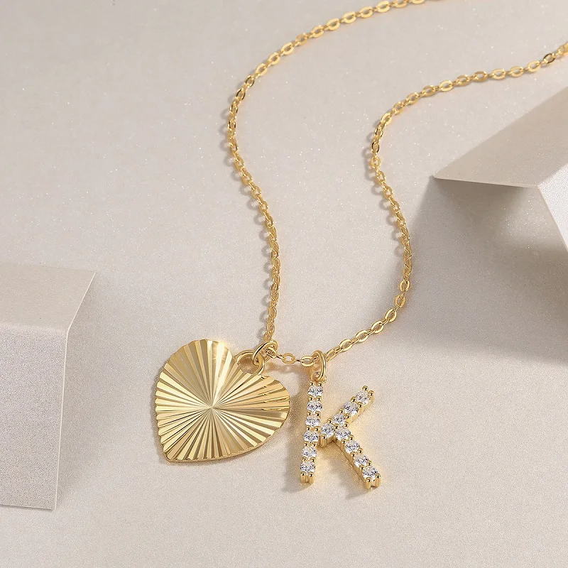 Kfvanfi 925 sterling silver moissanite D VVS1 18k gold plated fashion heart-shaped cross shape women's necklace jewelry gift