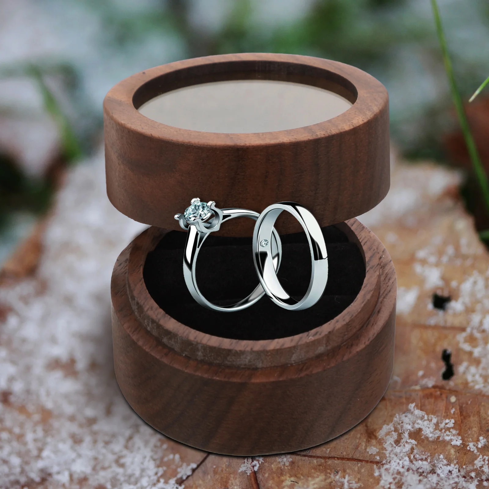 

High-end Ring Box Jewelry Organizer The Rural Engagement Boxes for Proposal Case Flannel Holder Miss