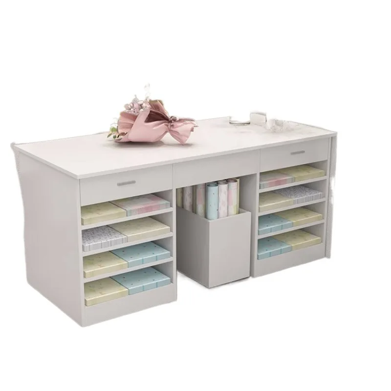 ^Multifunctional Console Flower Arrangement Display Stand Wrapping Paper Storage Cabinet Flower Shop Flower Stand Drawer Workben