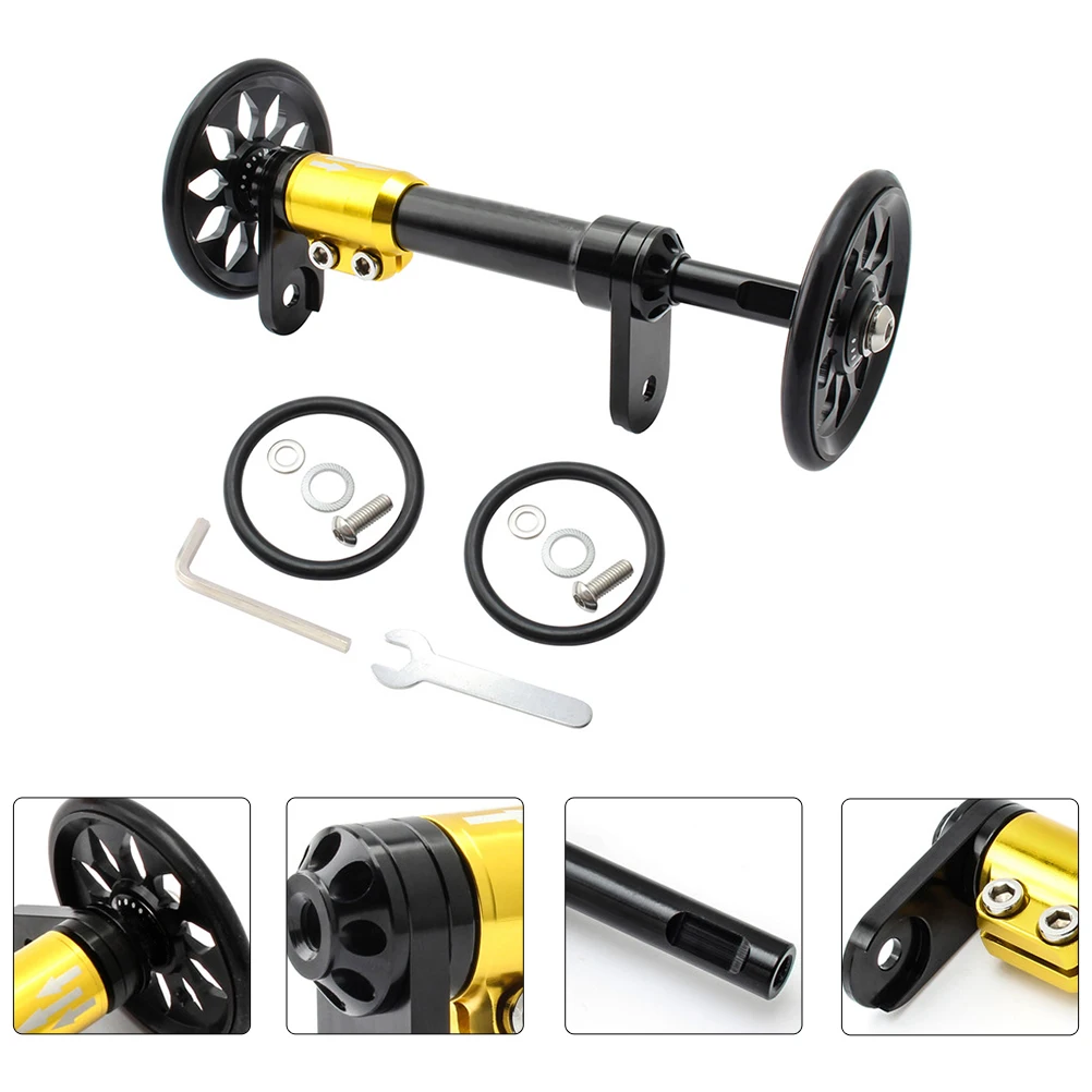 

Aluminium Alloy Telescopic Rod for Folding Bike Easy Wheel Extension Big Bearing Smooth Rolling AuxiliaryWheel Replacement