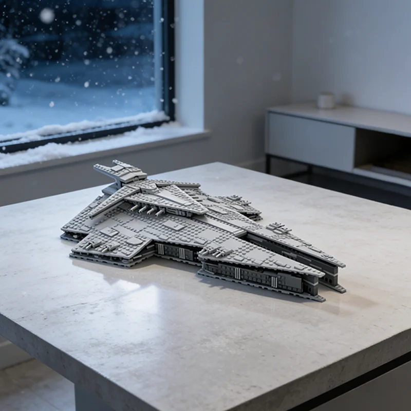 

888 деталей MOC: Альтернативная модель звездолета класса Harrower (Дредноут) — конструктор для творчества, коллекционный декор, подарок для детей