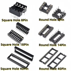 IC Sockets DIP8 DIP14 DIP16 DIP18 DIP20 DIP28 DIP40 Pins Round Hole 2.54 PCB Connector DIP Socket 6 8 14 16 18 20 28 32 40 pin