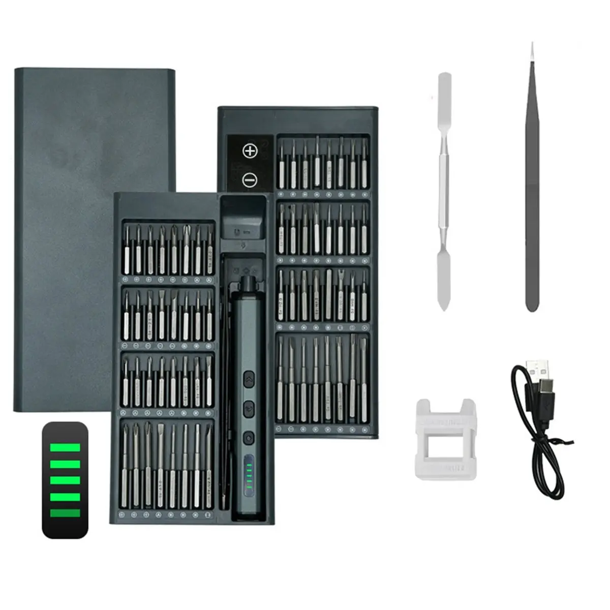 new trend! Rechargeable Electric Screwdriver Set with LED Light - 30 Accurate Bits for Mobile, PC Repair, DIY Hand Tools Kit